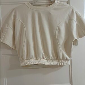 Lulu lemon Cropped Elastic-Hem Women's Top in Cream